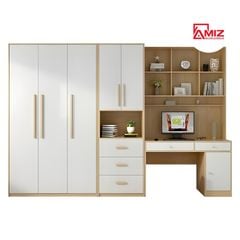 Tủ quần áo cao cấp AMIZ NỘI THẤT & TRANG TRÍ kết hợp bàn học - Z219