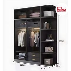 Tủ Quần Áo AMIZ NỘI THẤT & TRANG TRÍ Nhôm Kính Hiện Đại Tqa-02