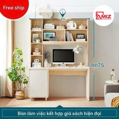 Bàn Học Sinh AMIZ NỘI THẤT & TRANG TRÍ Tích Hợp Kệ Sách Bh-133