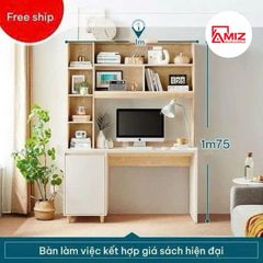 Bàn Học Sinh AMIZ NỘI THẤT & TRANG TRÍ Tích Hợp Kệ Sách Bh-133