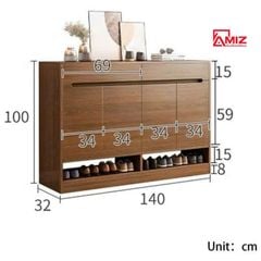 Tủ Giày Cao Cấp AMIZ NỘI THẤT & TRANG TRÍ H-14