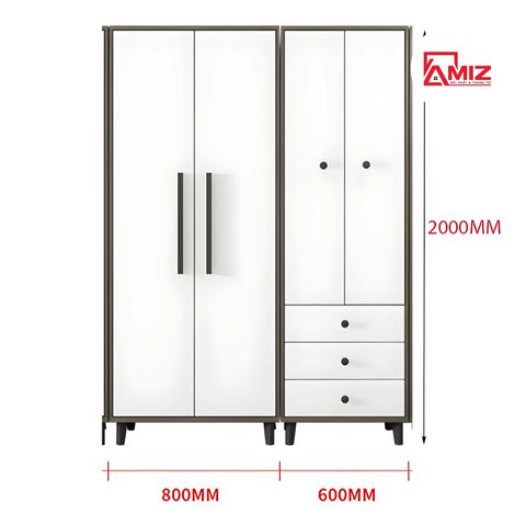 Tủ Áo AMIZ NỘI THẤT & TRANG TRÍ Gỗ Công Nghiệp Hiện Đại Amiz - 006