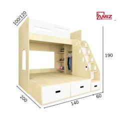 Giường tầng thông minh cao cấp AMIZ NỘI THẤT & TRANG TRÍ Amiz - Gt007