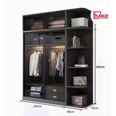 Tủ Quần Áo AMIZ NỘI THẤT & TRANG TRÍ Nhôm Kính Hiện Đại Tqa-085
