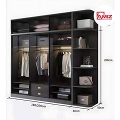 Tủ Quần Áo AMIZ NỘI THẤT & TRANG TRÍ Nhôm Kính Hiện Đại Tqa-02