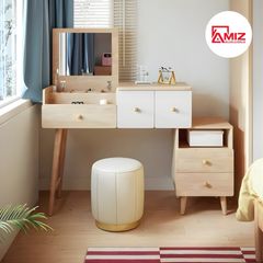 Bàn Trang Điểm Bằng Gỗ Phong Cách Bắc Âu AMIZ NỘI THẤT & TRANG TRÍ, AMIZ - 003
