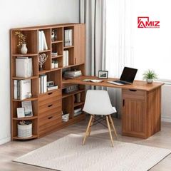 Bộ bàn học cao cấp AMIZ NỘI THẤT & TRANG TRÍ kết hợp kệ sách bh-068