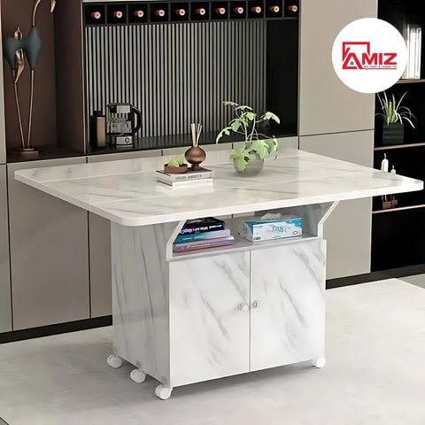 Bàn ăn thông minh xếp gọn có bánh xe AMIZ NỘI THẤT & TRANG TRÍ- BAX01