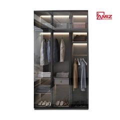 Tủ áo AMIZ NỘI THẤT & TRANG TRÍ cánh kính khung nhôm sang trọng Amiz-010