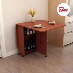 Bàn ăn thông minh xếp gọn có bánh xe không kèm ghế AMIZ NỘI THẤT & TRANG TRÍ - BAX01