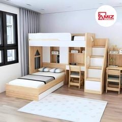 Giường Tầng AMIZ NỘI THẤT & TRANG TRÍ Thông Minh Kết Hợp Bàn Học Gt295