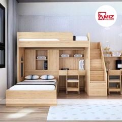 Giường Tầng AMIZ NỘI THẤT & TRANG TRÍ Thông Minh Kết Hợp Bàn Học Gt295