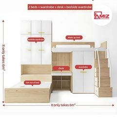 Giường tầng thông mình cao cấp AMIZ NỘI THẤT & TRANG TRÍ, AMIZ- GT013