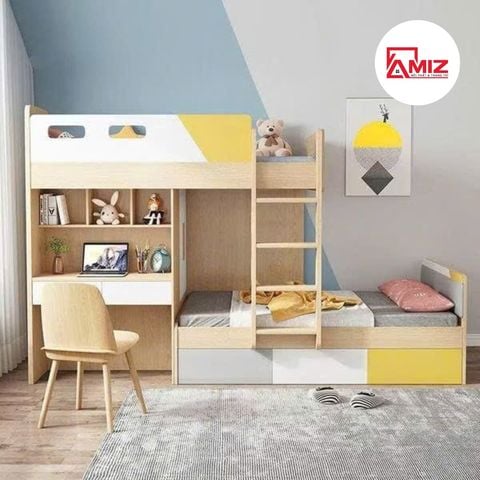 Giường Tầng cao cấp AMIZ NỘI THẤT & TRANG TRÍ Thông Minh Gt473