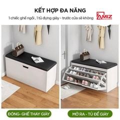 Tủ Giày AMIZ NỘI THẤT & TRANG TRÍ Thông Minh Kết Hợp Ghế Ngồi Tiện Lợi Tg-K60