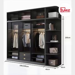 Tủ Quần Áo AMIZ NỘI THẤT & TRANG TRÍ Nhôm Kính Hiện Đại Tqa-085