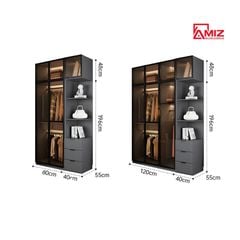 Tủ quần áo AMIZ NỘI THẤT & TRANG TRÍ hiện đại thiết kế tối giản Amiz-001