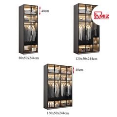 Tủ áo AMIZ NỘI THẤT & TRANG TRÍ cánh kính đẹp thời trang Amiz-004