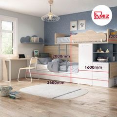 Giường Tầng Cao Cấp AMIZ NỘI THẤT & TRANG TRÍ, Thông Minh Đa Năng Cho Bé Gt009