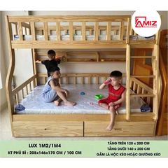 Giường 2 Tầng AMIZ NỘI THẤT & TRANG TRÍ Kèm 2 Hộc Kéo Cao Cấp Angel