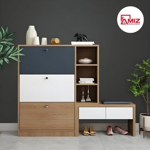 Tủ Giày Thông Minh Cao Cấp Kết Hợp Ghế Ngồi AMIZ NỘI THẤT & TRANG TRÍ, TG-K67