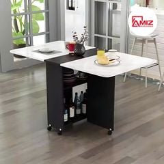 Bàn ăn thông minh xếp gọn có bánh xe không kèm ghế AMIZ NỘI THẤT & TRANG TRÍ - BAX01