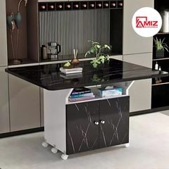 Bàn ăn thông minh xếp gọn có bánh xe AMIZ NỘI THẤT & TRANG TRÍ- BAX01