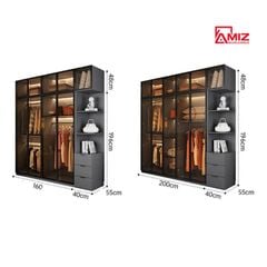 Tủ quần áo AMIZ NỘI THẤT & TRANG TRÍ hiện đại thiết kế tối giản Amiz-001