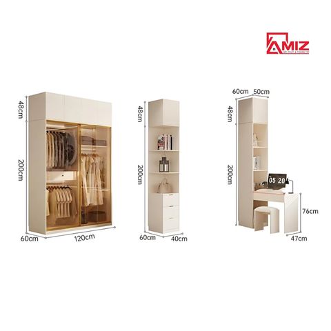 Combo Tủ AMIZ NỘI THẤT & TRANG TRÍ Quần Áo Hiện Đại Tqa-394