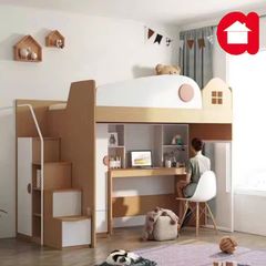 Giường tầng trẻ em thông minh kèm bàn học và tủ quần áo Amiz- GT002
