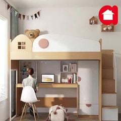Giường tầng trẻ em thông minh kèm bàn học và tủ quần áo Amiz- GT002