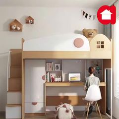 Giường tầng trẻ em thông minh kèm bàn học và tủ quần áo Amiz- GT002