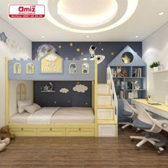 Combo Phòng Ngủ Cho Bé Trai  Tích Hợp Giường Tầng – BT50