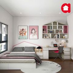 Thiết kế nội thất phòng ngủ bé gái hiện đại Amiz- BG002