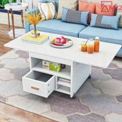 Bàn ăn thông minh xếp gọn có bánh xe không kèm ghế Amiz - BAX04