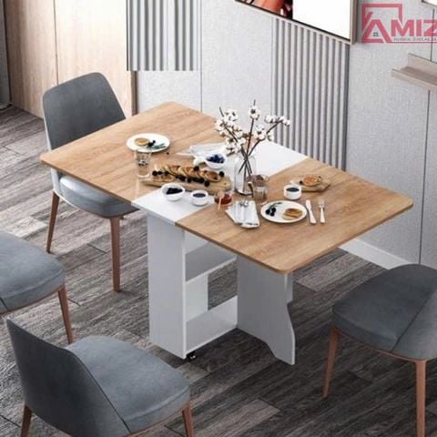 Bàn Ăn Thông Minh Xếp Gọn Có Bánh Xe BAX-24