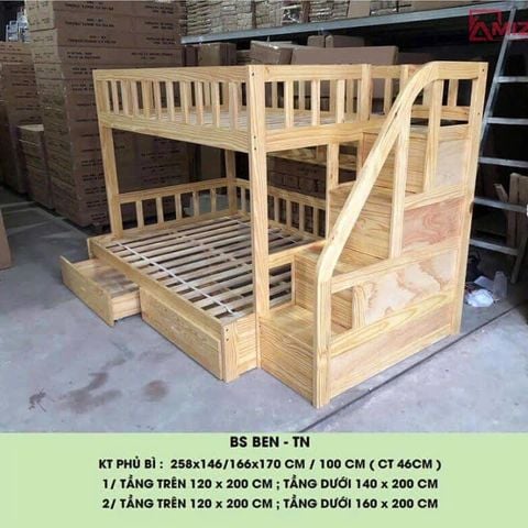 Giường tầng Cao Cấp BEN 1M2 -1M6