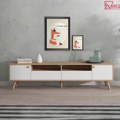 KỆ TIVI CHÂN GỖ CAO CẤP KTV-015