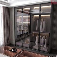 Tủ áo cánh kính khung nhôm sang trọng AMIZ-002