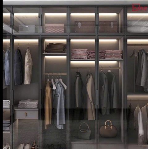 Tủ áo cánh kính khung nhôm sang trọng AMIZ-010