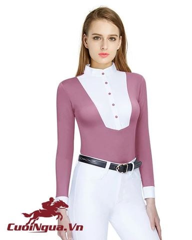 Áo Thun Cưỡi Ngựa Nữ Dài Tay - AN570 - Màu Hồng