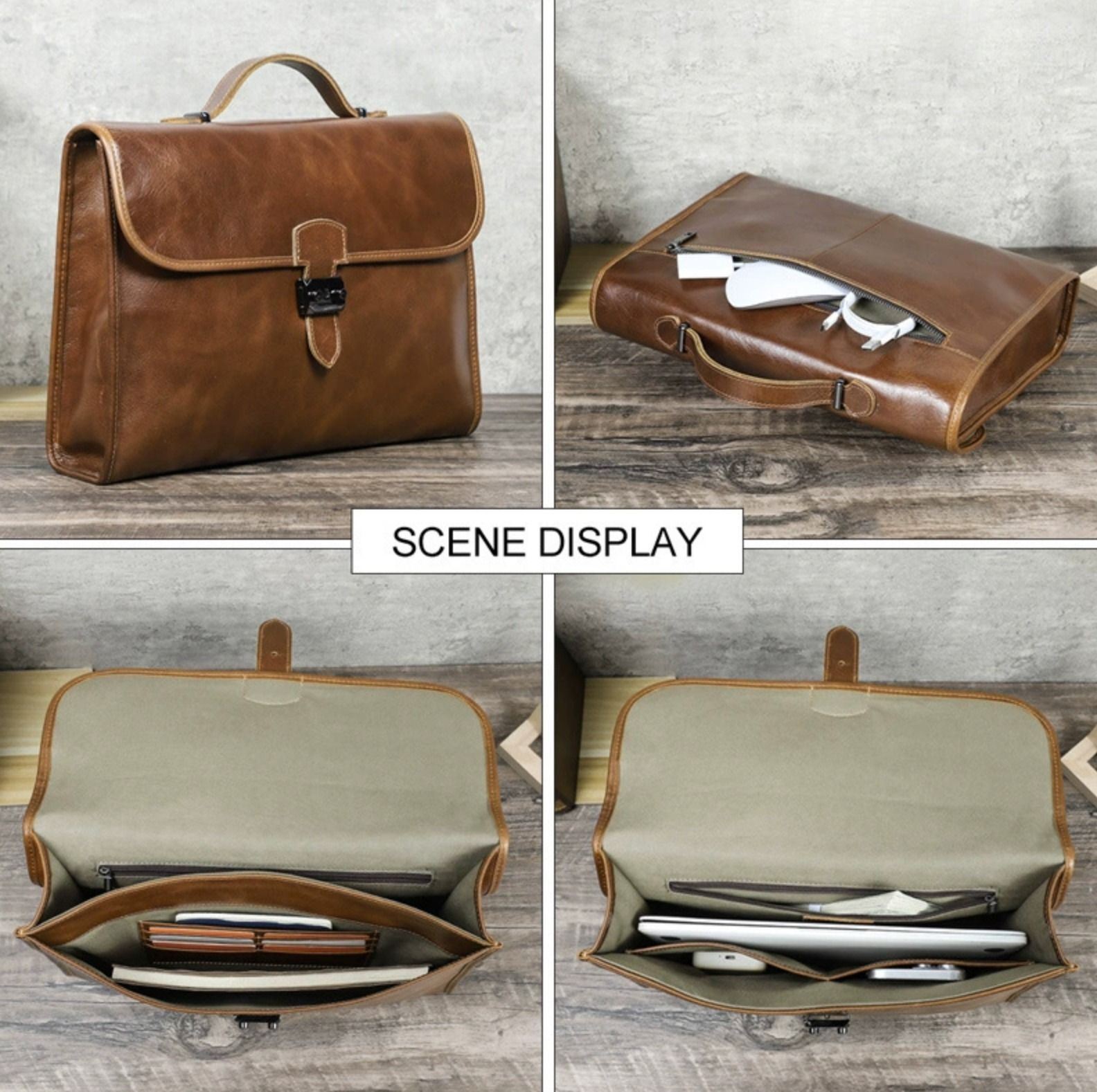  Cặp Da Thật Xách Tay Cao Cấp Đựng Laptop & Hồ Sơ TUDA SBM421 