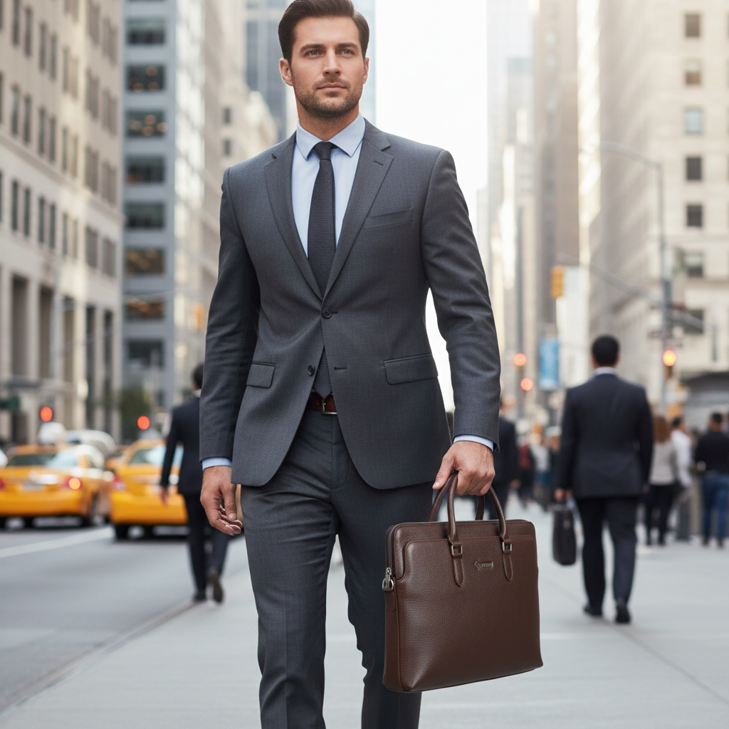  Cặp Da Bò Hạt Italy Handmade Công Sở & Doanh Nhân Phong Cách Sang Trọng TUDA SBM423 