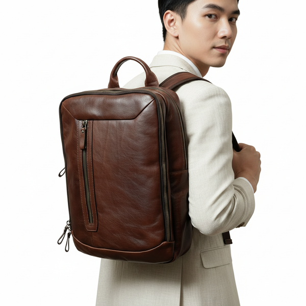  Balo Da Bò VEG Patina Nhập Khẩu RETRO Chứa Laptop Đa Chức Năng BPL172 