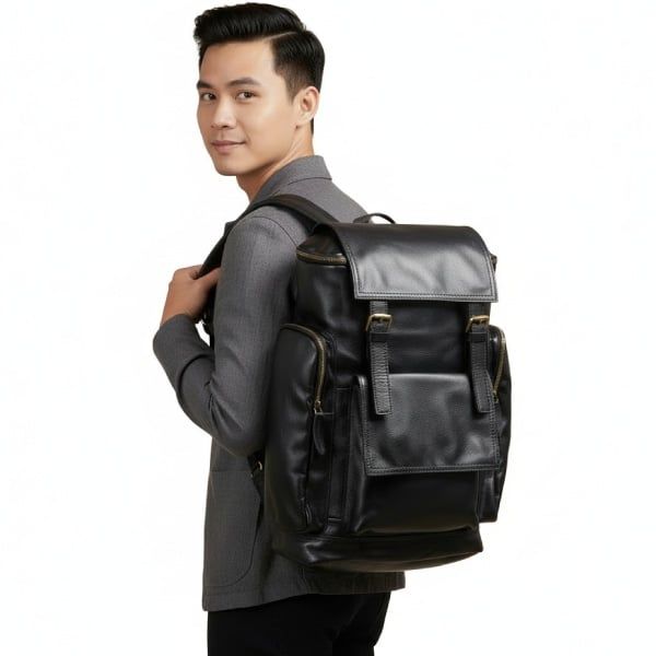  Balo Da Bò Thật VINTAGE Phong Cách Công Sở & Du Lịch Đa Chức Năng TUDA BPL415 