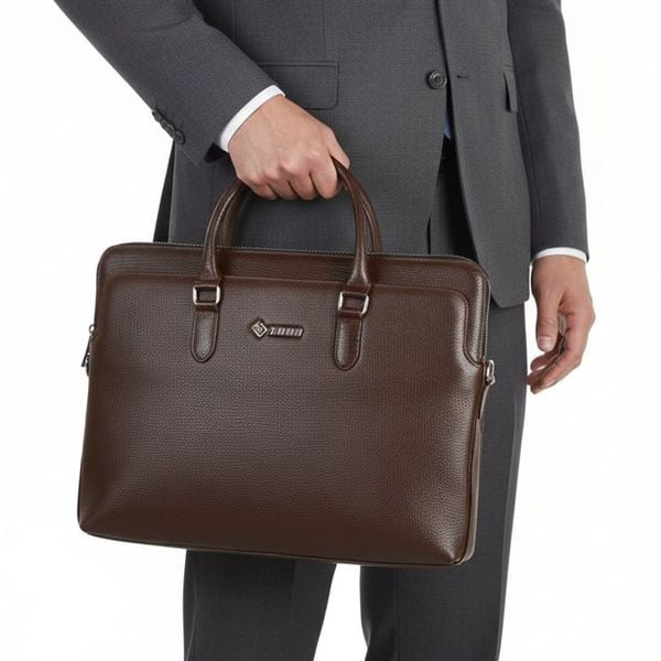  Cặp Da Bò Hạt Italy Handmade Công Sở & Doanh Nhân Phong Cách Sang Trọng TUDA SBM423 