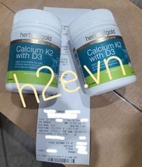 Viên Uống Bổ Sung Canxi Herbs Of Gold Calcium K2 with D3 lọ 90 viên