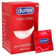 Bao Cao Su Siêu Mỏng Durex  Fetherlite Thin Feel Hộp 30 Cái