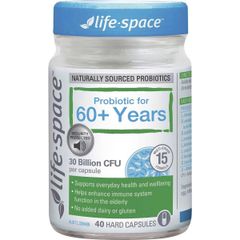 Men Vi Sinh Cho Người Trên 60 Tuổi Life Space Probiotic For 60+ Years Lọ 40 Viên