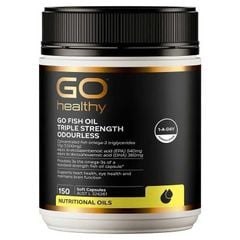Viên Uống Dầu Cá Hàm Lượng Cao Go Healthy Fish Oil Triple Strength Softgel Lọ 150 Viên
